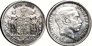 монета Дания 2 кроны 1930