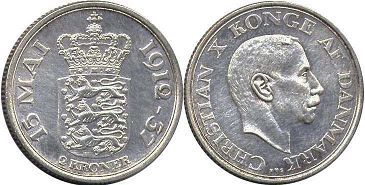 монета Дания 2 кроны 1937