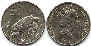 монета Островов Кука 50 центов 1988