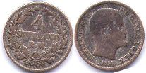 монета Дания 4 скиллинга 1854