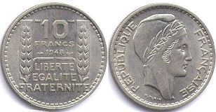 монета Франция 10 франков 1948