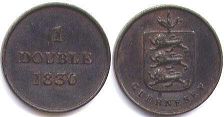 монета Гернси 1 дубль 1830