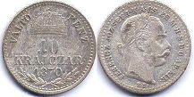 монета Венгрия 10 крейцеров 1870