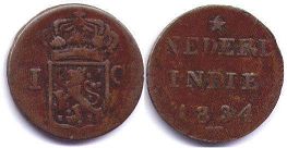 монета Суматра 1 цент 1834