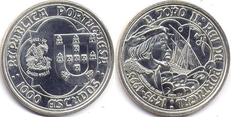монета Португалия 1000 эскудо 1995