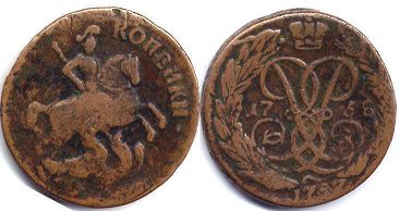 монета Россия 2 копейки 1758