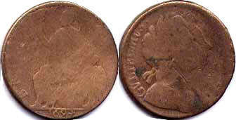 монета Англия 1/2 пенни 1694