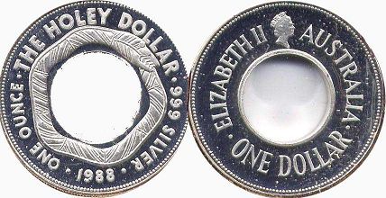 монета Австралия 1 доллар 1988