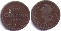 монета Франция 1 сантим 1848