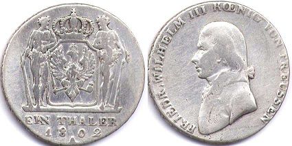 монета Пруссия 1 талер 1802