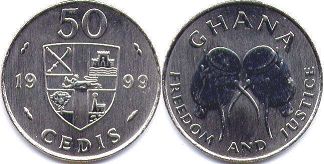 монета Гана 50 седи 1999