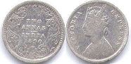 монета Британская Индия 2 анны 1890