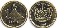 монета Лесото 1 сенте 1992