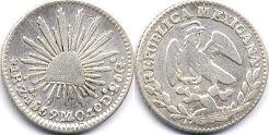 монета Мексика 1 реал 1859