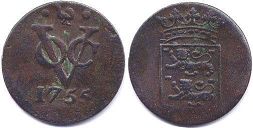 монета Западная Фрисландия 1 дуит 1755