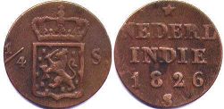 монета Суматра 1 дуит 1826
