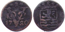 монета Зеландия 1 дуит 1780