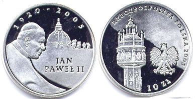 монета Польша 10 злотых 2005