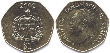 монета Самоа 1 тала 2002