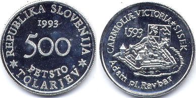 монета Словения 500 толаров 1993