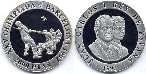 монета Испания 2000 песет 1992