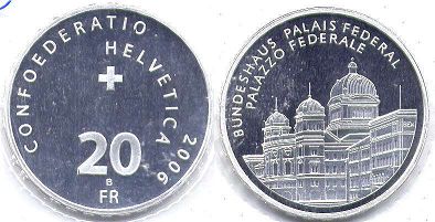 монета Швейцария 20 франков 2006