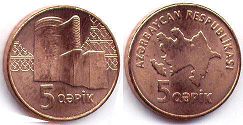 монета Азербайджан 5 гяпик 2006