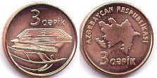 монета Азербайджан 3 гяпик 2006