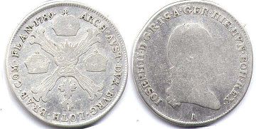 монета Австрийские Нидерланды 1/4 кроненталера 1789