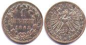 монета Франкфурт 1 крейцер 1863