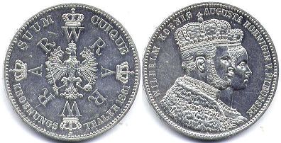 монета Пруссия 1 талер 1861