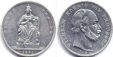 монета Пруссия 1 талер 1871