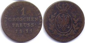 монета Пруссия грошен 1811