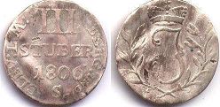 монета Берг 3 стюбера 1806