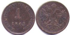 монета Ломбардия-Венеция 1 сольдо 1862