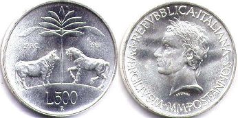 монета Италия 500 лир 1981