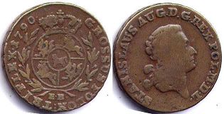 монета Польша 3 гроша 1790