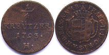 монета Бургау 1/4 крейцера 1793