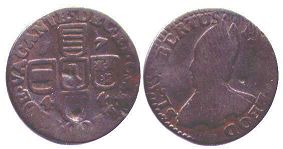 монета Льеж лиард 1744