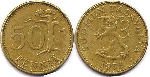 монета Финляндия 50 пенни 1971