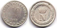 монета Итальянское Королевство 10 чентезимо 1813