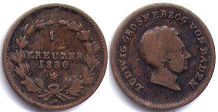монета Баден 1/2 крейцера 1830