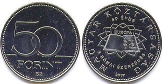 монета Венгрия 50 форинтов 2007