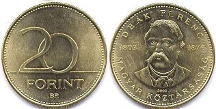 монета Венгрия 20 форинтов 2003