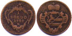 монета Горица 1 сольдо 1783