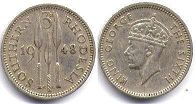 монета Родезия 3 пенса 1948