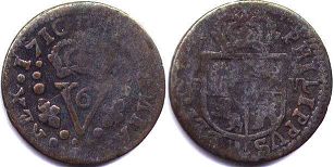 монета Валенсия Сейсено (6 мараведи) 1710