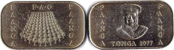 монета Тонга 1 паанга 1977 