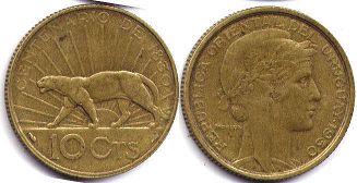 монета Уругвай 10 сентесимо 1930