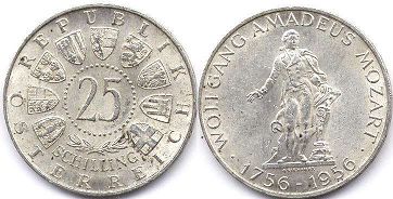 монета Австрия 25 шиллингов 1956